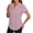 Pink, variant on Striped Shirt for Women Dressy Casual Button up Shirts Summer Short Sleeve Work Tops Business Office High Low Blouses, Pink, L