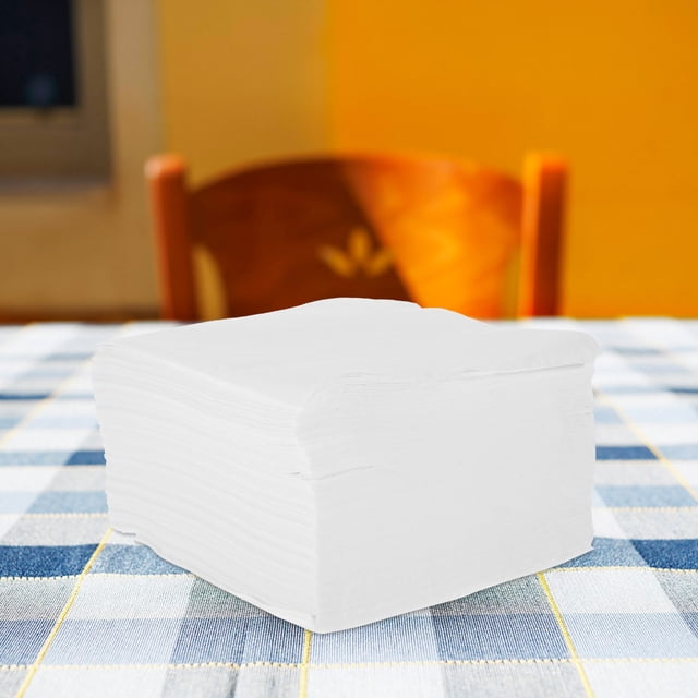 unbranded 1 Pack White Durable Material Square Napkins for Banquets 9x9in