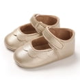 thumbnail image 3 of MEZZALL Spring Children Baby Newborn Shoes Girls Round Toe Lightweight Comfortable Solid Color Simple Hook Loop Versatile Footwear, Gold, 6-12 Months, 3 of 8