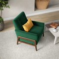 thumbnail image 4 of Fauteuil d'Appoint en Velours Vert Capitonné Steven de Style Mi-Siècle Moderne, 4 of 7