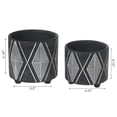 thumbnail image 2 of IH Casa Decor Ceramic Round Planters Black Diamond Set Of 2, 2 of 3