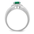 thumbnail image 2 of Bague en Argent Sterling 925 Rhodié avec Diamant et Émeraude Créée, 2 of 2