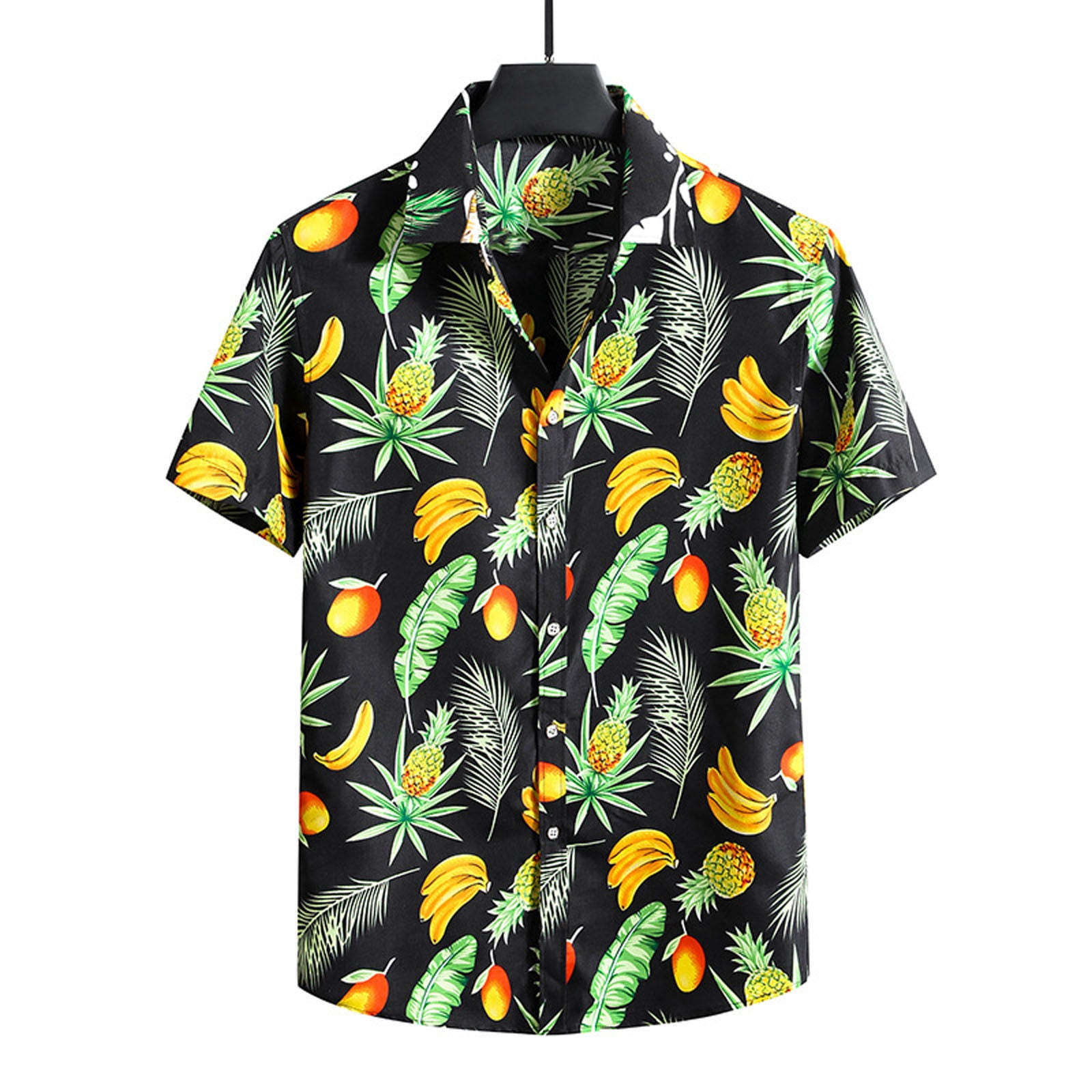 Shirts for Men Men's Plus size Short-Sleeve Printed Poplin Shirt