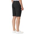 thumbnail image 3 of INSPIRE CHIC Men's Shorts Slim Fit Plaid Button Lightweight Twill Shorts 30 Black, 3 of 7