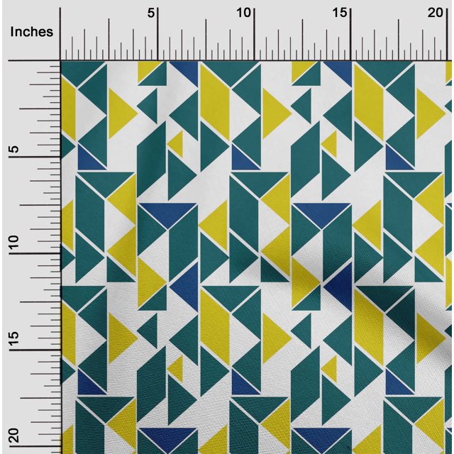 oneOone Cotton Flex Fabric Parallelogram & Triangle Geometric Decor Fabric Printed BTY 40 Inch Wide