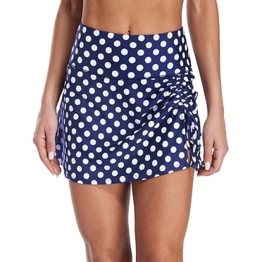Jupe de Bain pour Femmes, Cordons sur les Côtés, Short de Bain, Bas de Maillot de Bain à Jupe