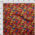 thumbnail image 3 of oneOone Viscose Jersey Maroon Fabric Abstract Retro Floral Sewing Material Print Fabric By The Yard 60 Inch Wide, 3 of 4