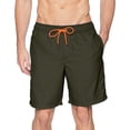 thumbnail image 2 of QunButy Men's Swim Trunk Knee Length Volley Comfort Liner Solid Quick Dry Board Shorts Bathing Suit Swimsuit, 2 of 4
