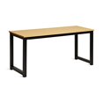 thumbnail image 1 of DECOHOLIC Modern Computer Desk 63? Large Workstation Office Desk Computer Table Study Writing Desk for Office Home, with Leg Bars,Industrial Style,Oak Board Black Leg., 1 of 5