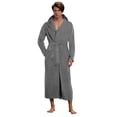 thumbnail image 1 of Ccpelsie Men's Robe Long Plush Soft Bathrobe Cozy Spring Fall Winter Warm Robes Shawl Collar Sleepwear with Pockets(A-Grey,XL), 1 of 7