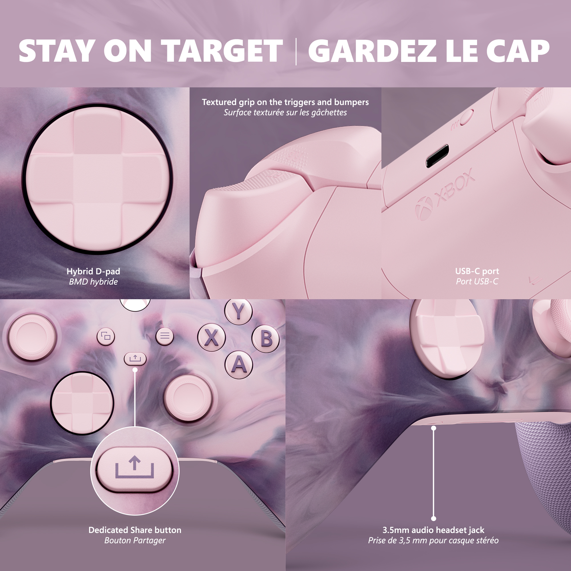 Manette sans fil Xbox – Édition Spéciale Dream Vapor pour Xbox Series X|S, Xbox One, et appareils Windows