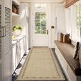 thumbnail image 2 of HOMERRY 2' x 6' Modern Scalloped Pattern Geometric Border Area Rug for Hallway Kitchen Non Slip Washable Carpet, Light Brown, 2 of 5