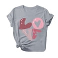 thumbnail image 2 of Styesk T-Shirts pour Femmes Saint-Valentin Graphique Décontracté Grande Taille Hauts Imprimé Cœur Hauts de Sortie Confortables Doux Col Rond T-Shirts Chandail Mode Léger Manches Courtes T-shirt, 2 of 3
