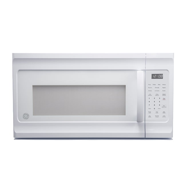 GE Four à Micro-Ondes de 1,6 Pi3 au-Dessus de la Cuisinière Blanc - JVM2160DMWW avec Fini Blanc, Commandes Numériques et Capacité de 1,6 Pi3. Les Caractéristiques Incluent un Système de Ventilation à Deux Vitesses, 300 Pi3/min, Verrouillage pour Enfants, Décongélation programmable, Éclairage de Surface de Cuisson et Sortie de Puissance de 1000 W. Idéal pour les Cuisines Modernes en Tant Qu'Appareil Polyvalent au-Dessus de la Cuisinière.