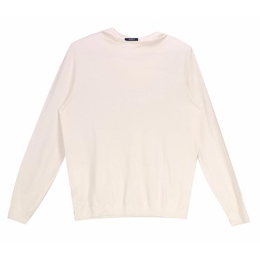 04651/ Men's White Cotton Hooded Sweater Pullover - M