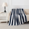 thumbnail image 1 of Mainstays Cozy Throw Navy Stripe, 1 of 8