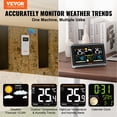 thumbnail image 2 of VEVOR Weather Station Indoor Outdoor, 7.5 in Large Color Display, Wireless Digital Home Weather Station, with Sensor Atomic Clock Adjustable Backlight Forecast Data, 2 of 9