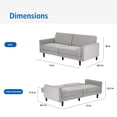 thumbnail image 4 of Mainstays Storage Futon with Underseat Storage, Light Gray Fabric, 4 of 16