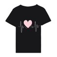 thumbnail image 4 of Pisexur T-shirt de la Saint-Valentin Haut T-shirt de la Saint-Valentin pour Femme Amour Imprimé T-shirt à Manches Courtes Haut à Manches Courtes Col Rond Haut/chemise, 4 of 5