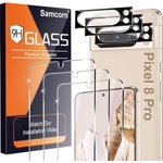 [3+3 Pack] Tempered Glass Screen Protector for Google Pixel 8 Pro 5G  Ultrasonic Fingerprint Unlock  HD Clear Case Friendly Scratch Resistant for Google Pixel 8 Pro Screen Protector