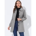 thumbnail image 2 of INSPIRE CHIC Manteau Long d'Hiver pour Femme à Col Peter Pan, à Simple Boutonnage, Gris Uni G, 2 of 5