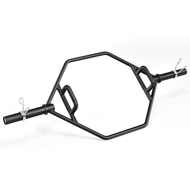 Costway Barre de Bâche Olympique de 56 Pouces avec Poignées Moletées en Noir, Conçue pour l'Haltérophilie et la Musculation. la Barre Hexagonale Présente Deux positions de Prise avec Poignées Moletées Pliables pour une Meilleure Prise et un Rangement Facile. Fabriquée en Acier Robuste, Elle Supporte jusqu'à 800 Lb et Comprend Deux Manchons Rechargeables de 10 Pouces Compatibles avec des Plaques de Poids standard de 2 Pouces. des Ressorts à Pression Sont Inclus pour Fixer les Poids. Idéale pour des Exercices comme les Soulevés Morts, les presses sur les Épaules