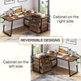 thumbnail image 4 of Tribesigns L-Shaped Computer Desk with 3 Drawers, Reversible Corner Home Office Desk with Shelves, 53-Inch Industrial PC Desk Study Writing Table Workstation for Small Space, Rustic Brown, 4 of 7