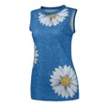 thumbnail image 4 of Leutsin Hauts d'Été pour Femmes Col Rond Imprimé Marguerites Débardeur Sans Manches T-Shirts Blouse Graphique, 4 of 6