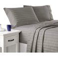 thumbnail image 1 of 1000 Thread Count 100% Egyptian Cotton 4-Piece Bed Sheet Set (1 Flat, 1 Fitted Sheet, 2 Pillow Covers) 21 Inches Deep Pocket Stripe Pattern, 1 of 4