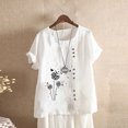 thumbnail image 1 of Babysbule Hauts pour Femmes Liquidation Mode Femmes Été Ample Imprimé T-Shirt à Col Rond Manches Courtes Blouse Décontractée Hauts, 1 of 3