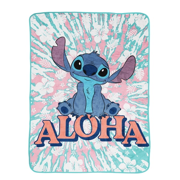 Disney Lilo and Stitch Ambiance Insulaire Jeté Pour Enfants, 100% Polyester