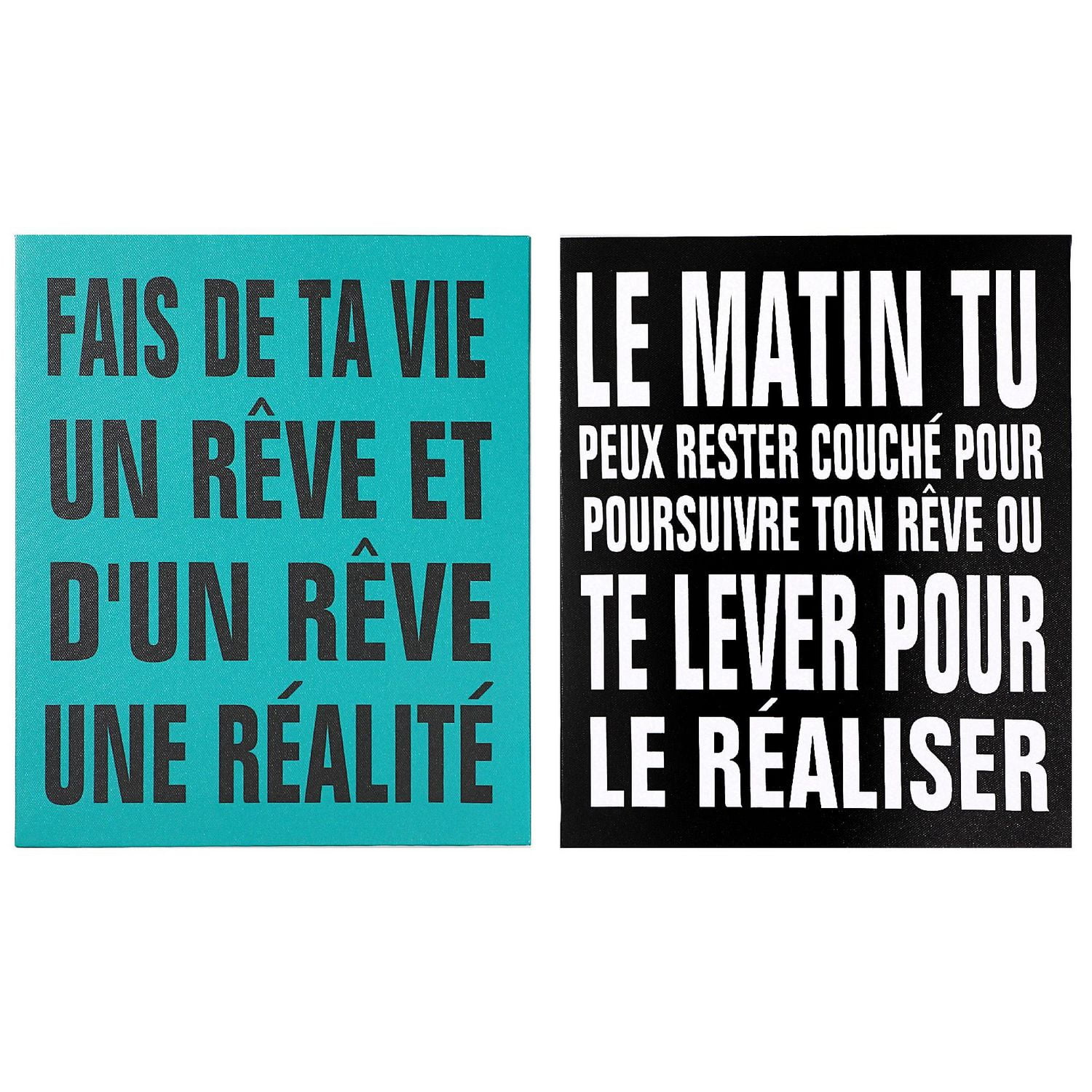 IH Casa Decor Canvas Wall Sign Reve Asstd - Ensemble De 2