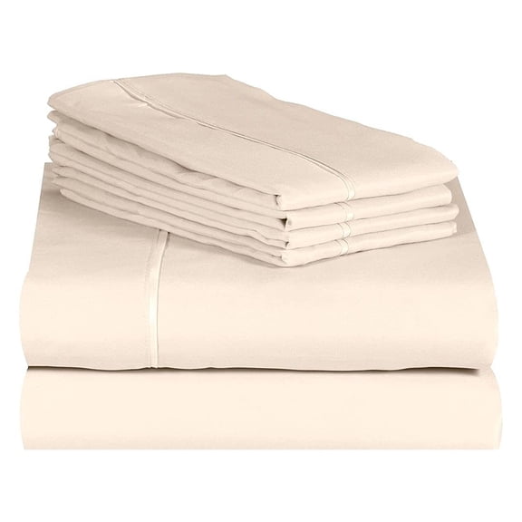 Lexington Elegance 18 inch Deep Pocket 6 PC Bed Sheet Sets Wrinkle Free (Cream, King)