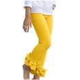 thumbnail image 1 of yocbz Toddler Girl Clothes Baby Toddler And Little Girls Solid Color Ruffle Leggings Available In Multiple Colors Yellow,11-12 Years, 1 of 6