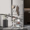 thumbnail image 1 of Standing Coat Rack Modern Metal Clothes Garment Hanging Storage Shelf Hanger for Entrance Hall 60cm 4 Layer White, 1 of 14