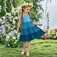 thumbnail image 2 of Tranfacy Robe d'Été pour Jeunes Filles, Robe Bohème pour Filles, Robe Mode pour Filles à Col Rond Sans Manches à Empiècements, Robe d'Été Décontractée Ludique et Confortable, 2 of 4