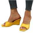 thumbnail image 4 of KIHOUT Summer Womens Sandals, New Sloping Heels for Ladies Casual Wearing Sandals, Retro Open Toe Slippers, 4 of 6