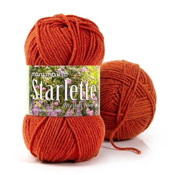 Mary Maxim Starlette Knitting and Crochet Yarn - Acrylic Yarn Worsted Weight Yarn, Russet