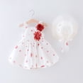 thumbnail image 2 of Vêtements d'Été pour Bébés Filles, Tout-Petits, Mignon, Sans Manches, Robes à Imprimé Floral, Ensemble avec Chapeau, Robe de Plage pour Enfants, 2 of 7