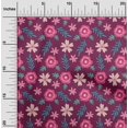 thumbnail image 1 of oneOone Polyester Lycra Fabric Leaves & Floral Artistic Print Fabric BTY 56 Inch Wide, 1 of 4