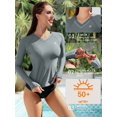thumbnail image 4 of BeautyIn Women V-Neck Rash Guard UPF 50+ Sun Protection Swimwear Shirt, 4 of 6