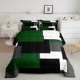 thumbnail image 2 of Erosebridal Green Geometric Bedding Full Comforter Set, Chic Rectangle Bedding Sets Full with Comforter, Modern Fashion Reversible Down Comforter, Breathable Room Decoration, 3pcs, 2 of 8