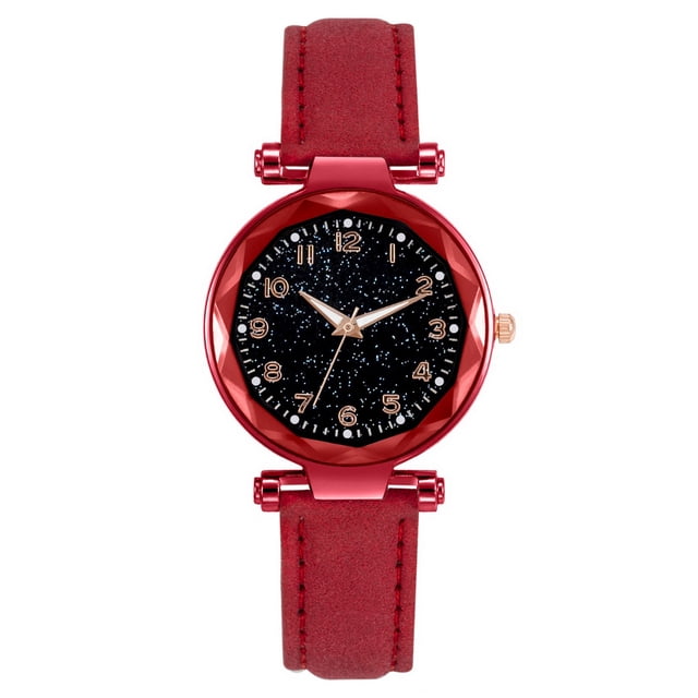 Montre à Quartz Mode Décontractée avec Cadran Numérique Tendance Lumineux Ciel Nocturne