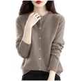 thumbnail image 3 of Yuyuzo Cardigans pour Femmes à Boutons Classique Uni Manches Longues Col Rond Cardigan Tricoté Chandails, 3 of 4