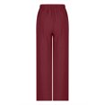 thumbnail image 3 of VEKDONE Pantalon Long en Lin pour Femmes Bourgogne P, 3 of 5