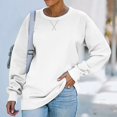 thumbnail image 1 of zanvin T-shirt Ample pour Femme Blouse à Manches Longues Col Rond Hauts Décontractés Chandail, 1 of 4