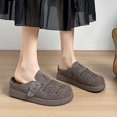 thumbnail image 2 of IUJSOY Sabots pour Femmes en Suède Ajouré à Enfiler Mules Chaussures Semelle en Liège Sandales à Plateforme Pantoufles, 2 of 9