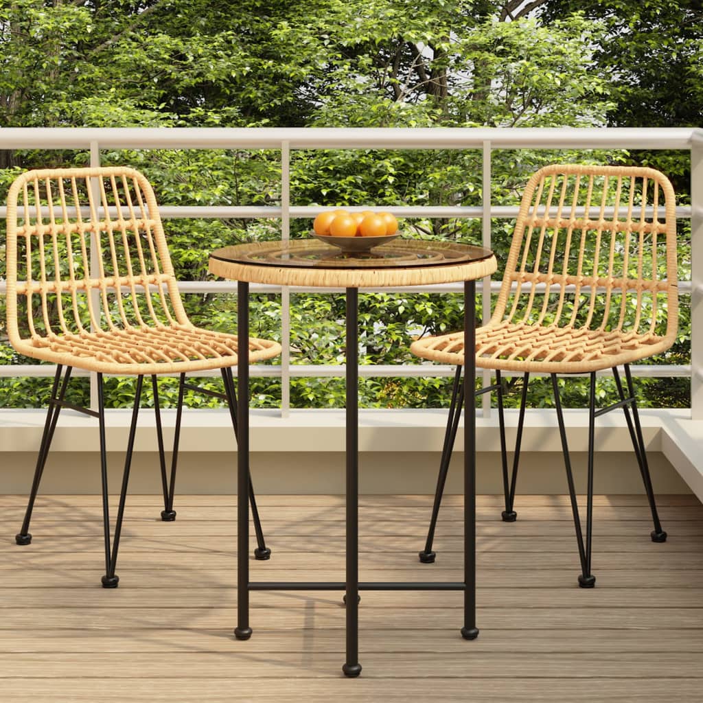 vidaXL Dining Table Ø55 cm Tempered Glass and Steel