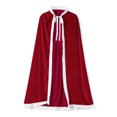 thumbnail image 2 of Gupgi Cape de Noël pour Femmes Mme Santa Claus Cape Poncho à Capuche en Velours Rouge Robe Cape de Princesse, 2 of 8