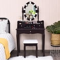 thumbnail image 4 of Costway Makeup Vanity Dressing Table Set w/10 Dimmable Bulbs and Touch Switch Brown, 4 of 10